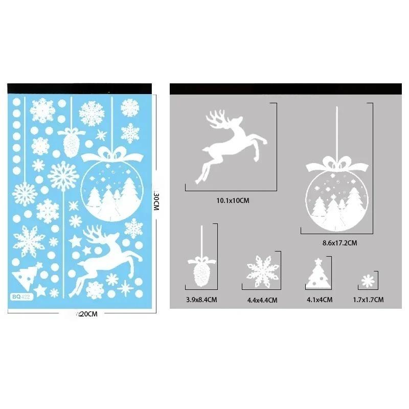 Weihnachtsspiegel-Aufkleber, Weihnachtsmann, Schneemann, Elch, Fensteraufkleber, Schneeflocke, Fensteraufkleber, Frohe Weihnachten, Frohes Neues Jahr 2025