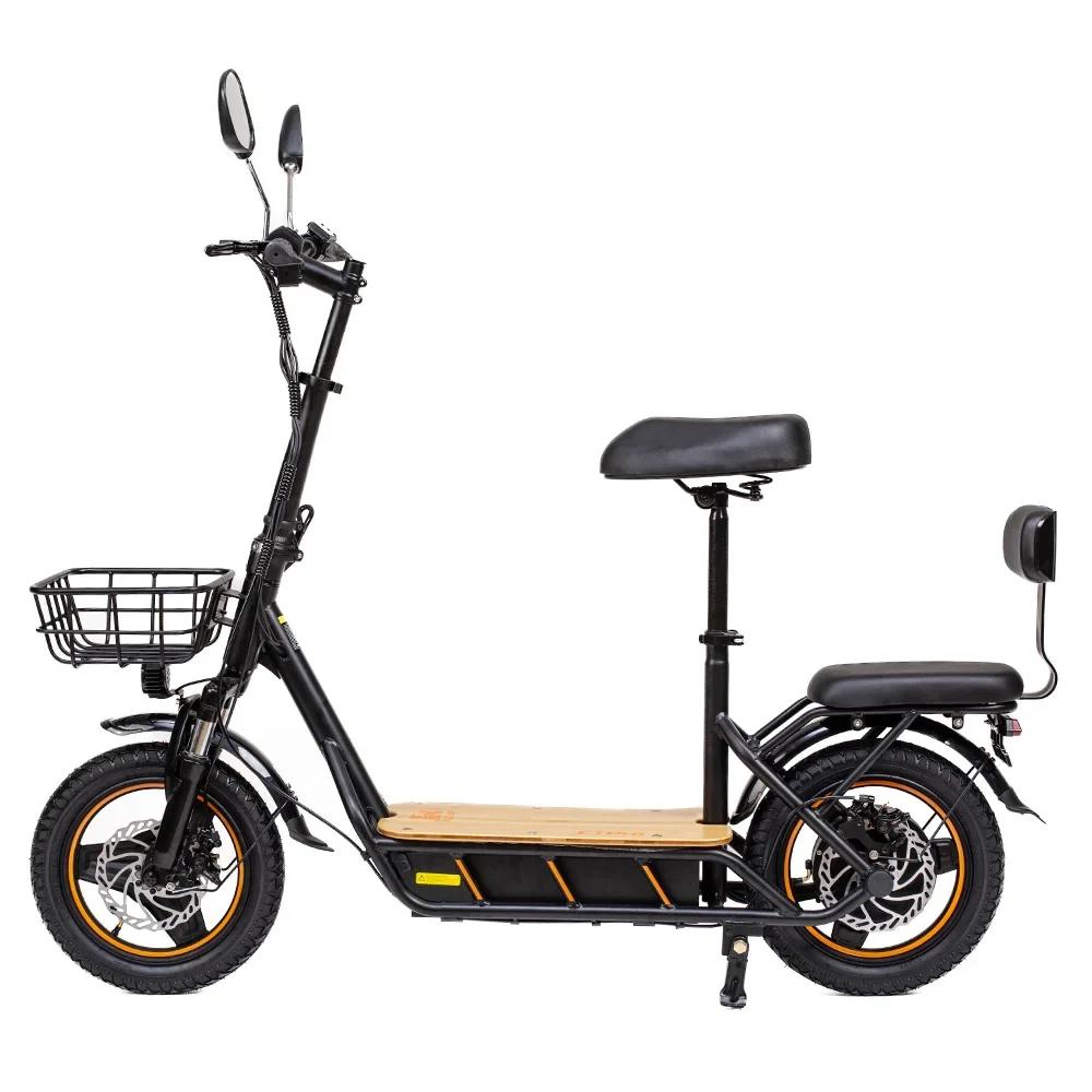 EU Stock 48V 26Ah Μεγάλη μπαταρία 14 ιντσών Fat Tires Πτυσσόμενο ηλεκτρικό σκούτερ με Μέγιστη εμβέλεια καθίσματος 100km Μέγιστη Ταχύτητα 45KM/H Peak 800W