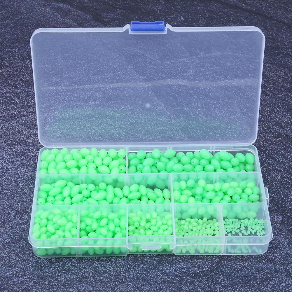 900 Pcs Multi Models Non Slip Luminous Fishing Beads Lures Tackle Tools for Saltwater Freshwater Kit