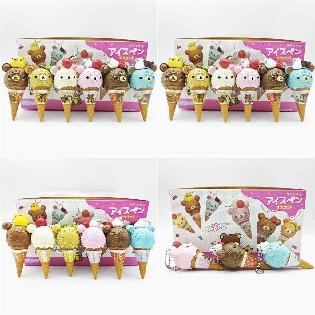 Rilakkuma Cream Ice Action Figure Model Pvc 6piece Set Decor Collectible Gift