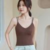 Letný tielko s vypchávkami na prsia z ľadového hodvábu, crop topy s halter krkom, dámske letné camisole, camisole bez chrbta, módne bandeau, dámska crop vesta bez rukávov