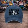 Pc Unisex Mountain Bike Pattern Vintage Washed Baseball Cap  Unisexs Trendy Hat  Versatile Duckbill Cap  Fun Print  A Unique
