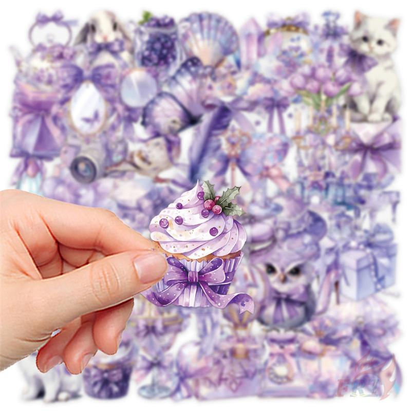 50Pcs/Set Nordic . Sparkly Purple Color Styles Art PET Stickers Waterproof DIY Fashion Doodle Decals Stickers
