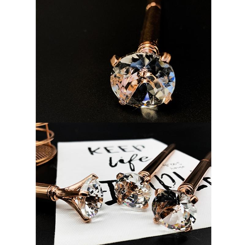 Stilvoller Metall-Kugelschreiber mit großem Diamanten, Schreiben mit weichem Strich, Exquisiter Diamant-Kugelschreiber, Nachfüllbar für Büro, Damen, Herren