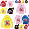 Sudadera con Capucha Estampada de Trolls para Niños Pulóveres de Algodón Abrigo Chaqueta Regalo Años