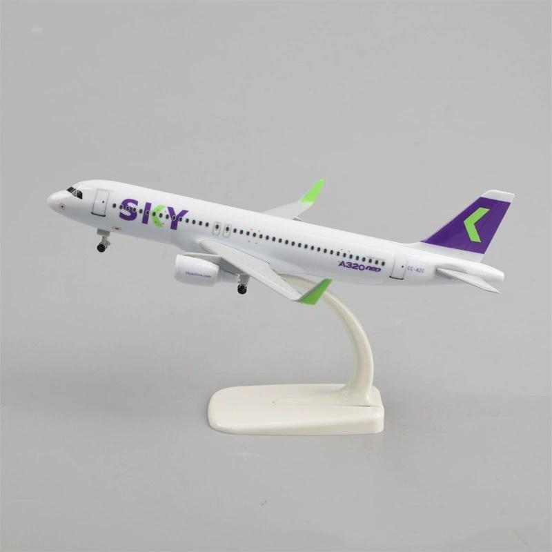

1/400 20cm Chilean Sky A320 Diecast Metal Alloy Airplane Model Building Kit With Wheels For Collection Plane Gift Display