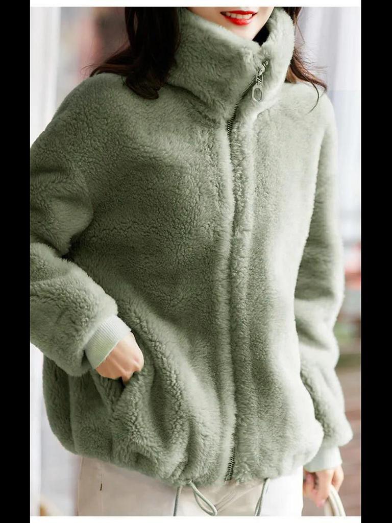 Einfarbiger Damenpullover mit hohem Kragen und doppelseitigem Samtreißverschluss - Verdickt für Wärme im Herbst und Winter