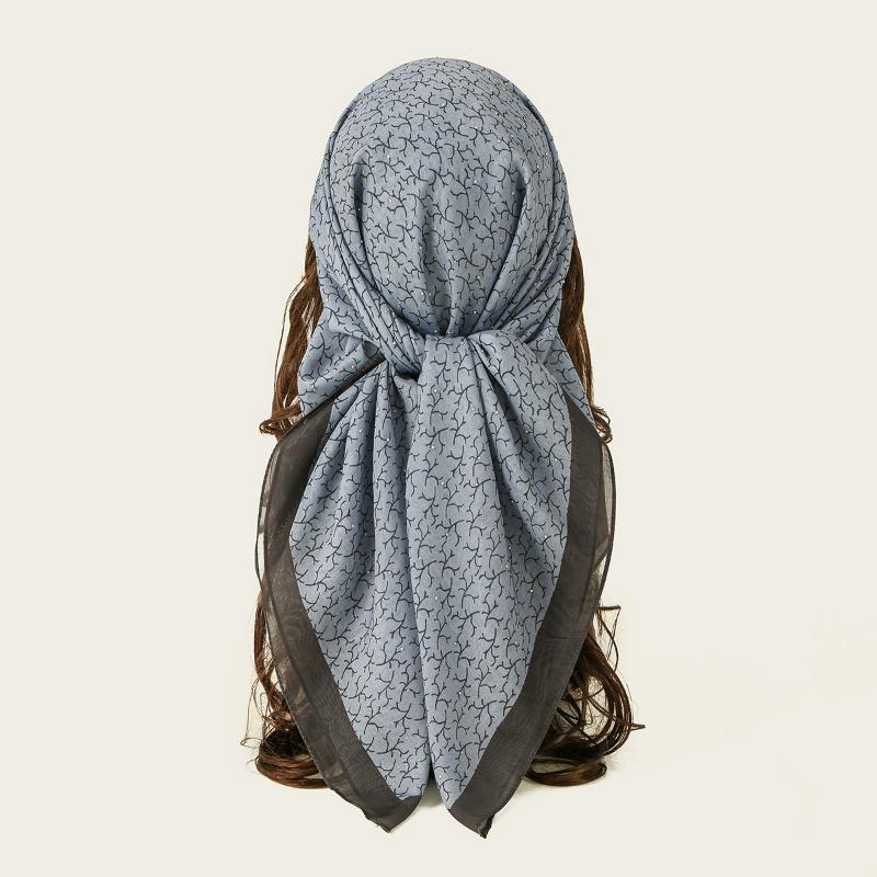 

Популярный платок большого размера с принтом «пейсли», ретро, высококлассный, с геометрическим принтом, шарф из шелка, головной платок 90CM