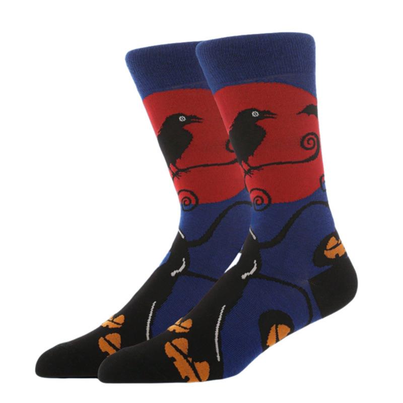 

Halloween-themed Ghostly Pumpkin Mid-calf Cotton Socks with Fashionable Prints 1 pair