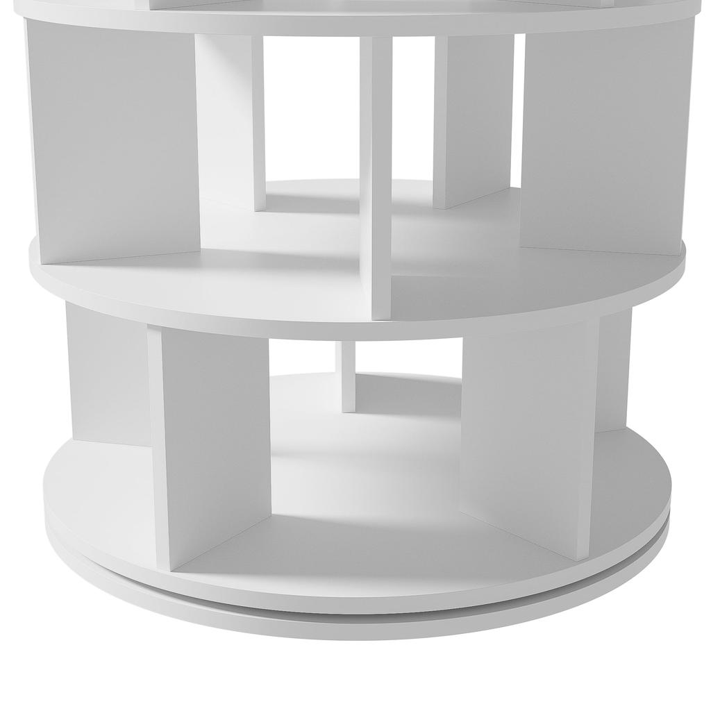 Revolving Shoe Rack, Multifunctional Shoe Cabinet with 5 Tiers, Round Rotating Shoe Rack 360-Degree Rotation, Height 115 Cm, Width 60 Cm, White