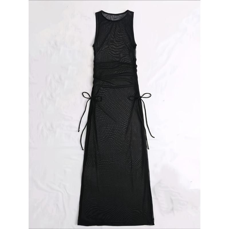 Women'S Sexy Beach Swim Cover-Up - Long Wrap Dress with Side Slit, Vacation - Adjustable Fit Wrap Dress, Bathing Suit Cover Up