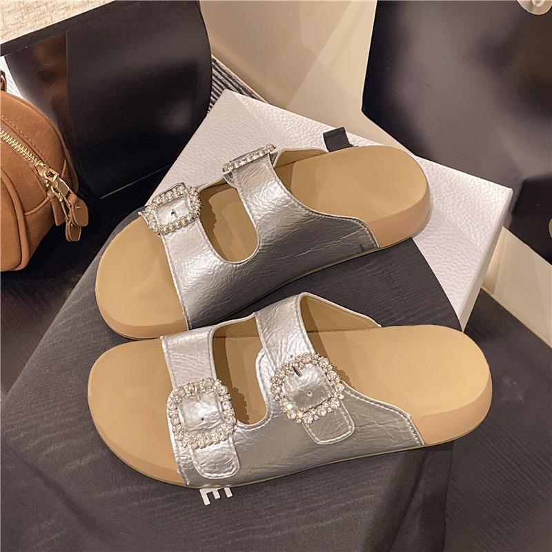 Birkencool slippers for women's summer wear 2025 new models with skirts, high-end feeling, super fire French style, beautiful thick bottom, one-word