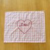 1Pc Photography Props Fresh Sweet Decorative Cloth Originality Cotton Rural Style Checkered Placemat Home Decor Love Embroidery