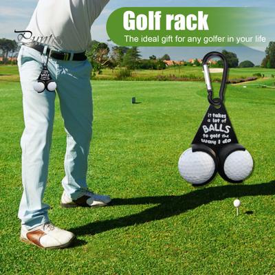 Golf Ball Holder Funny Golf Ball Rack And Dispenser with Carabiner Clip Portable Golf Ball Storage Bag Golfing Accessories for Golfer