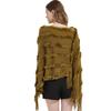 Spring Autumn Winter V-neck Solid Color Knitted Plush Shawl - European & American Style