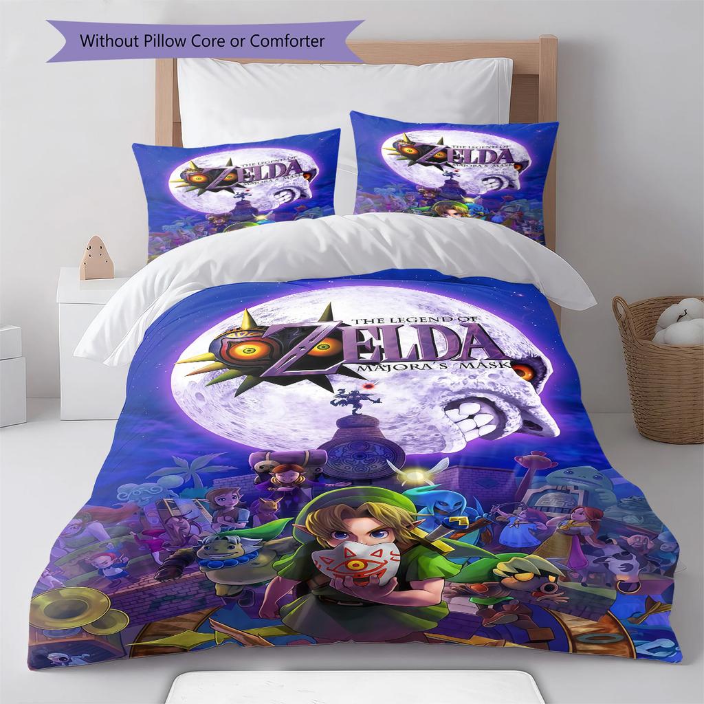 Action games Pattern Bedding Quilt Set Quilt Cover Pillowcase Home Decoration Birthday Gift (1 * duvet cover + 2 * pillowcase, without core)