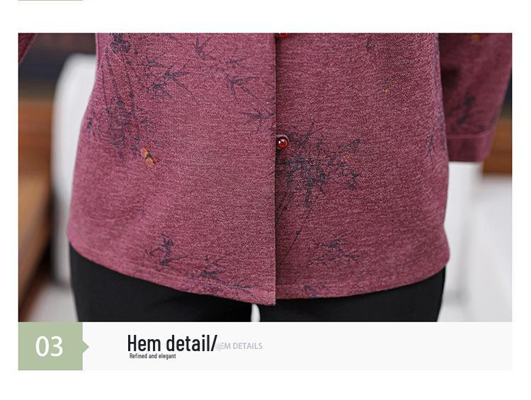 2026 Spring & Autumn Three-Quarter Sleeve Jacket for Middle-Aged and Elderly Women - Wide-Legged Lady's Top