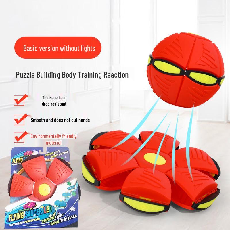 Magic Flying Saucer Ball: Deformable Outdoor Stomp Toy with Lights for Kids