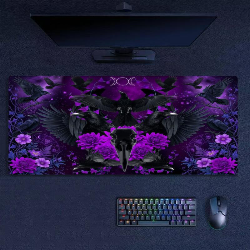 Raven Color Mouse Pad Large Gaming Table Cushion Non-slip Laptop Tablet Big Mousepad XXL Mat Mini PC Playmat With Lock edge