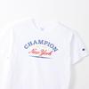 Champion Basic Short Sleeve Cotton USA RelaxFit Graphic Logo Crew Women's T-Shirt, White, 100% Print, Neck, CW-B325