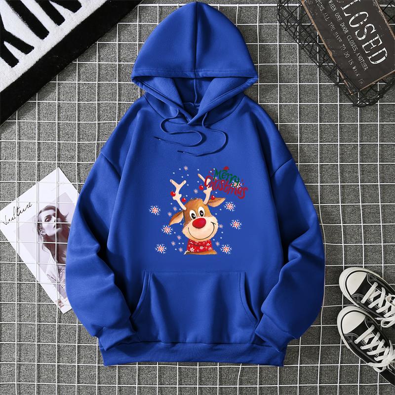 Hanorace Noi cu Cerbi de Crăciun Imprimeu Femei Modă Streetwear Hanorace cu Glugă Pulovere Harajuku Topuri Unisex Îmbrăcăminte