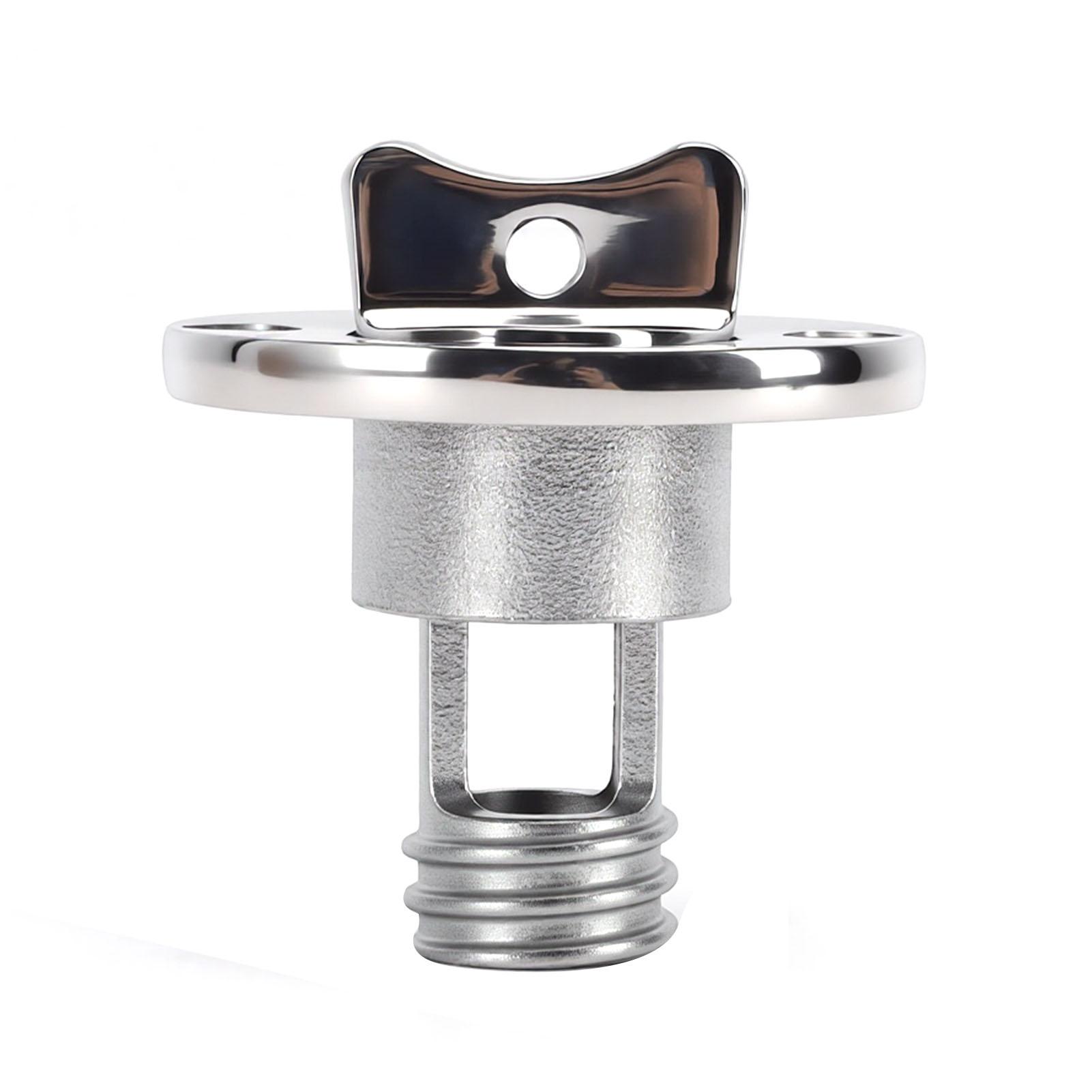 Oval Boat Garboard Drain Plug Tight Sealing Thread Stainless Steel Marine Drain Plug for 1 Inch Hole