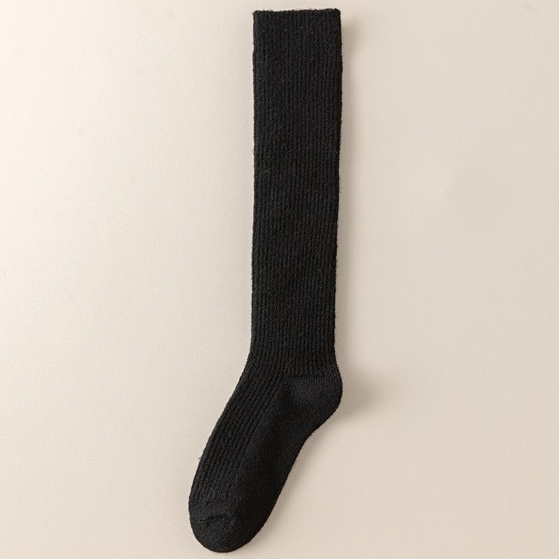 Wool Knee-High Socks for Women - Warm, Thick, Plus Velvet, Ideal for Fall & Winter