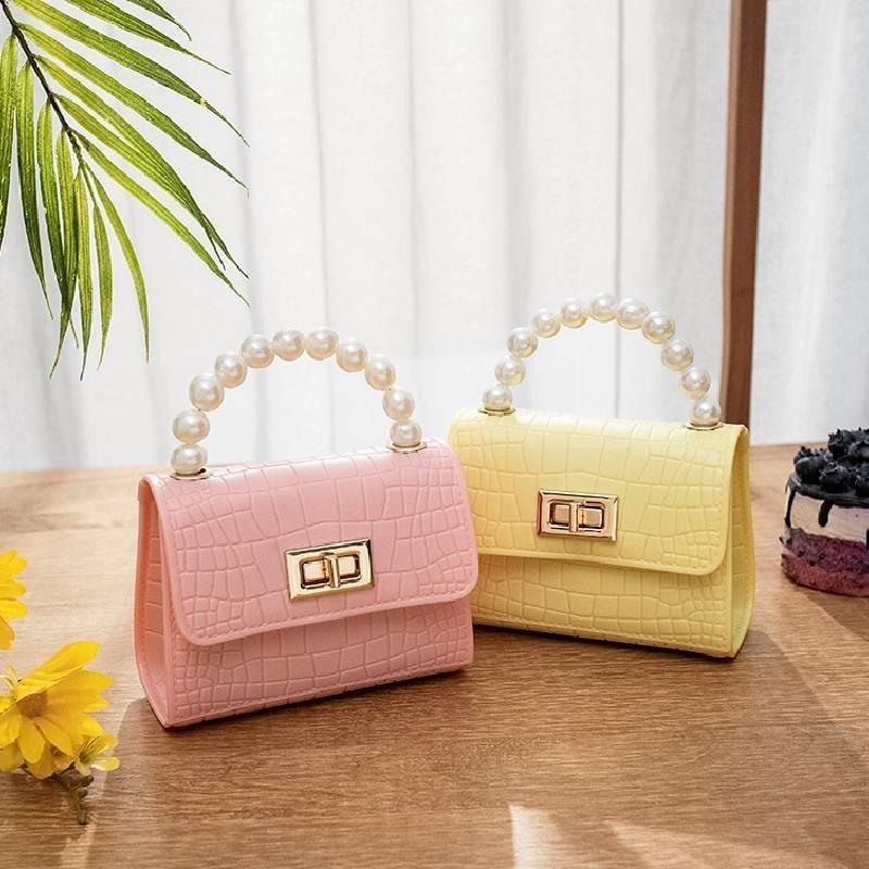 2021 Ladies Crocodile Pattern Pearl Jelly Handbag Women's Wholesale Handbag Fresh Sweet Style