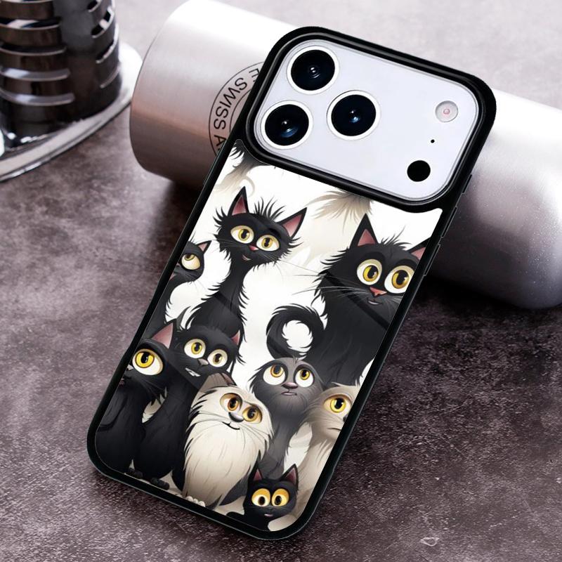 Cartoon Cats Phone Case For iPhone 17 16 15 14 13 12 11 Pro Max Plus 17Air Soft Silicone Cover
