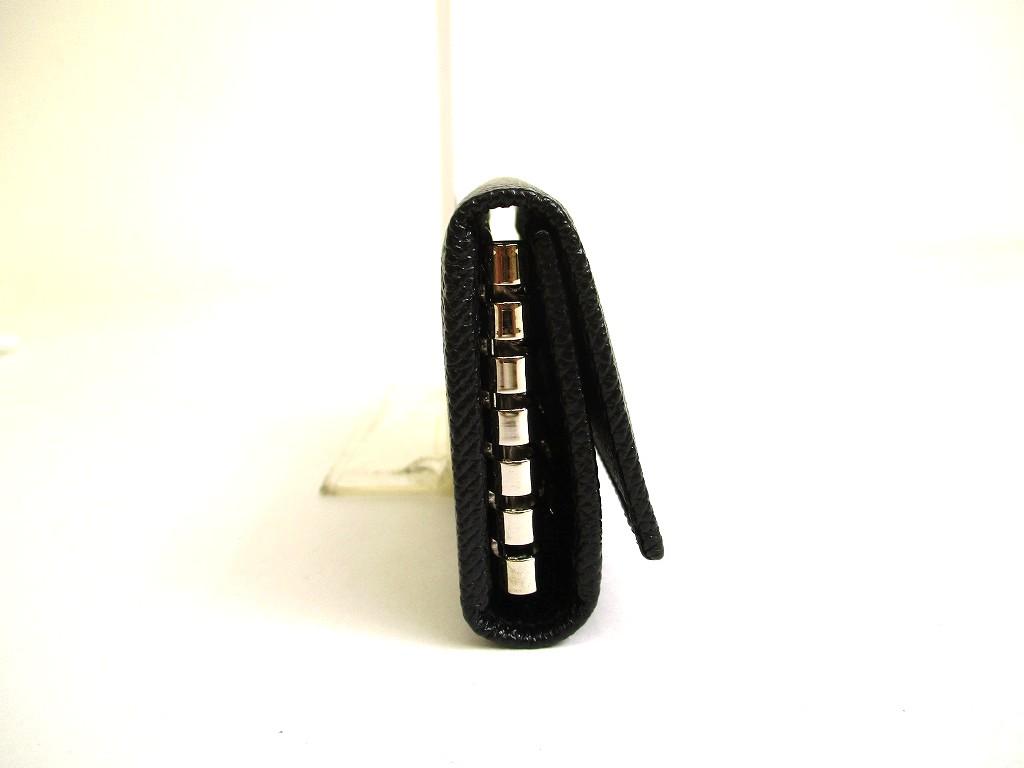 Authentic BVLGARI Black Leather 6 Pics Key Chain #a838  Refurbished