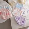 Girls' Summer Pajama Set: Cute Lantern Pumpkin Pants and Tulip Vest