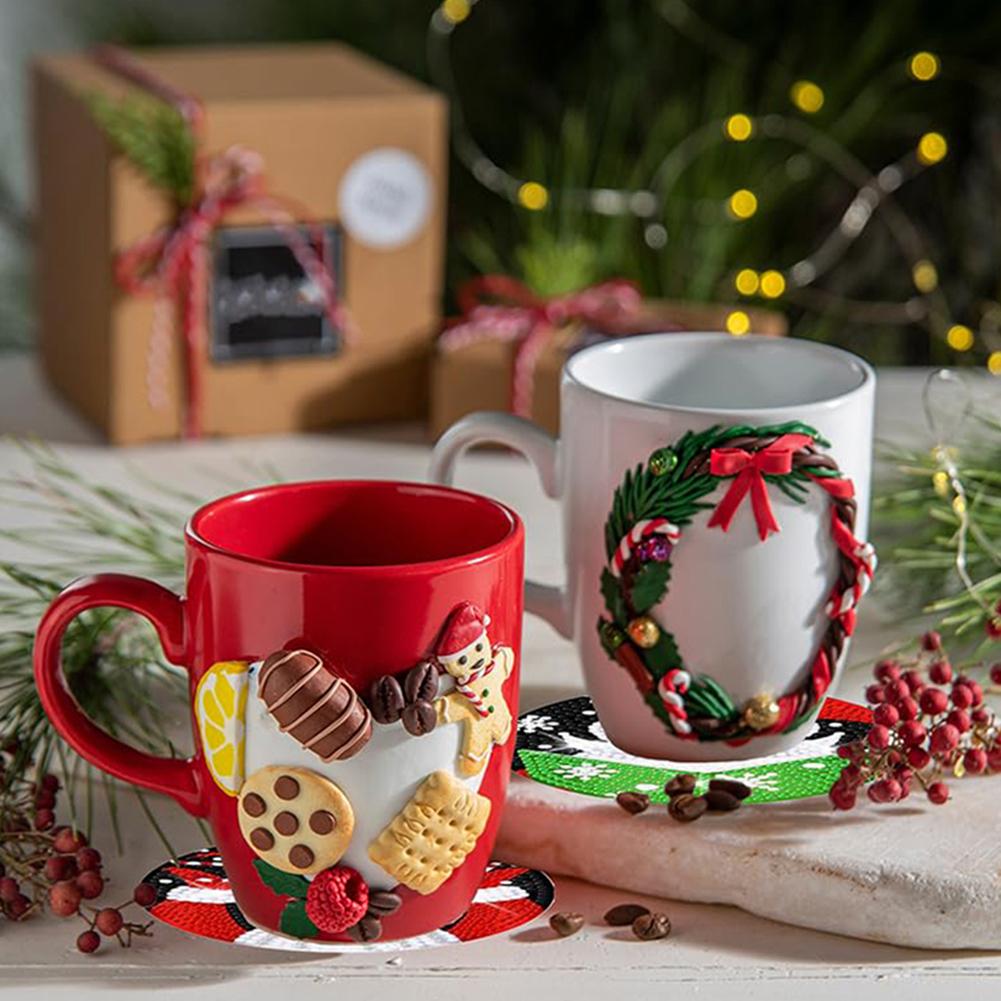 8/9 PCS Diamond Painting Art Coaster Kit Gnome Acrylic/Wooden Sun Stars with Holder Santa for Adults Kids Beginner Gift Supplies