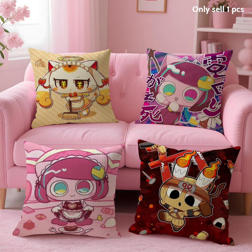 Cartoon P-Pepoyos Cushion Cover Summer Coolness Linen Fabric Double-Sided Printing Pillow Case Sofa Home Decor Gift