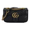 GG Marmont Pelle Ma Meng 22 Borsa a Tracolla con Catena, Borsa a Spalla, Borsa a Tracolla Mini Donna Nera
