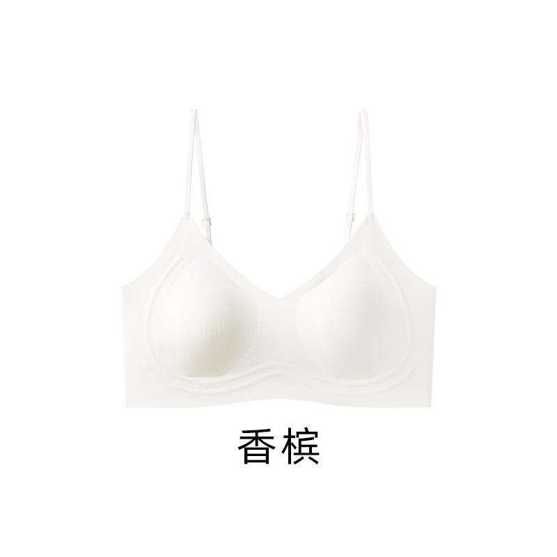 Liquid Foundation Seamless Underwear Women's Big Breasts Show Small Breasts Gather Rabbit Ear Cup Thin Soft Support Breathable Back Bra Cover