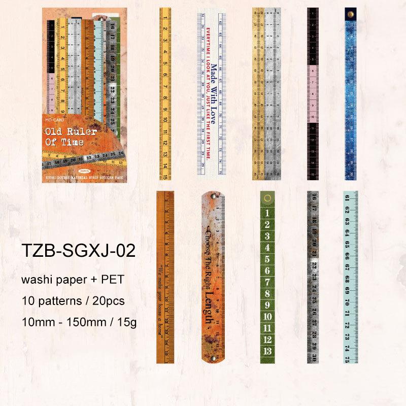 JIANWU Time Line Series Vintage English Number Bill Ticket Landscape Material Collage Sticker Creative DIY Journal Stationery