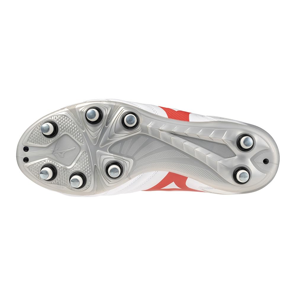 Rugby Shoes Waitangi II Club Wide 4E [Mizuno] CL, Activities, Fit, Lightweight, White/Red, 25.0 Cm,