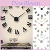 Elegant 3d Diy Roman Numerals Luxury Mirror Wall Sticker Clock For Home Decor