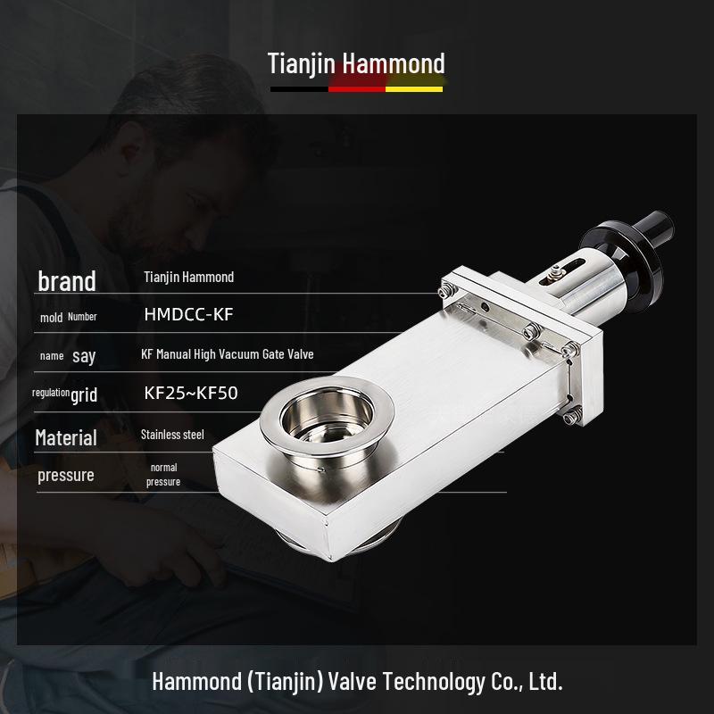 Hammond KF Quick Connect High Vacuum Gate Valve with Clamp Sleeve