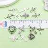 20Pcs Vintage DIY Bracelets Jewelry Making Materials Handmade Retro Cross Charms Alloy Handcrafts Cross Necklaces Earrings