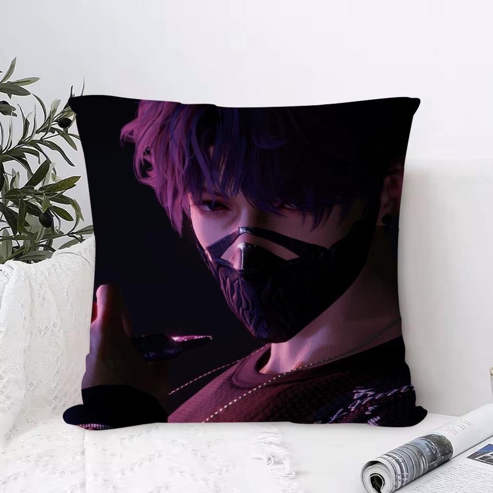 

Cushion Cover Anti-dustmite Pillowcase Invisible Zipper Silky Short Plush Sofa Cushion Cover Genshin Impact Columbia 30cmx30cm
