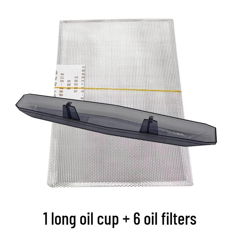 Universal Square Flat Range Hood Filter Screen and Oil Collection Tray Set for Top and Side Suction Models