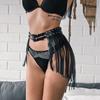 Sexy Lingerine for Woman Body Harness Belt Tassels Short Leather Skirt Bondage Bdsm Punk Gothic Clothing Exotic Accessorie