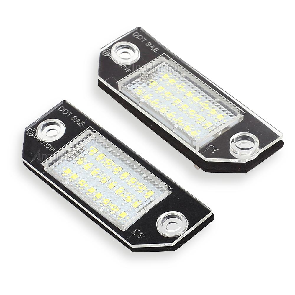 2Pcs LED Number License Plate Light Lamps Accessories For Ford Focus C-MAX MK2 03-08 Car Exterior Lighting Replacement