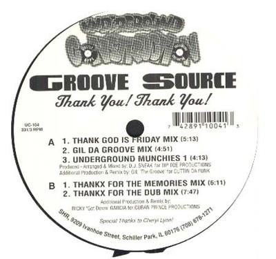 Disc de 12 inch GROOVE SOURCE - Vă mulțumim! Mulțumesc! UC104 UNDERGROUND CON 1993 US Dance & Electronica Folosit