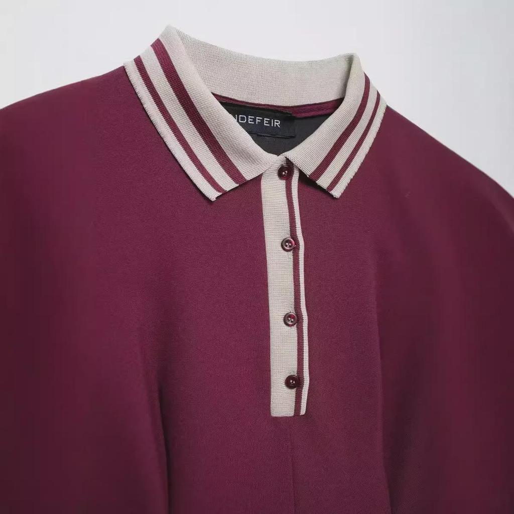 2024 Rochie scurtă plisată cu guler polo pentru femei europene și americane