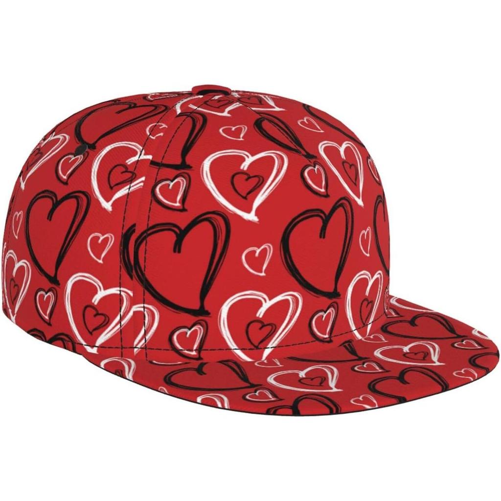 Happy Valentines Day Hearts Baseball Cap for Men Women Adjustable Trucker Hat Snapback Sun Dad Cap Lightweight Unisex for Summer