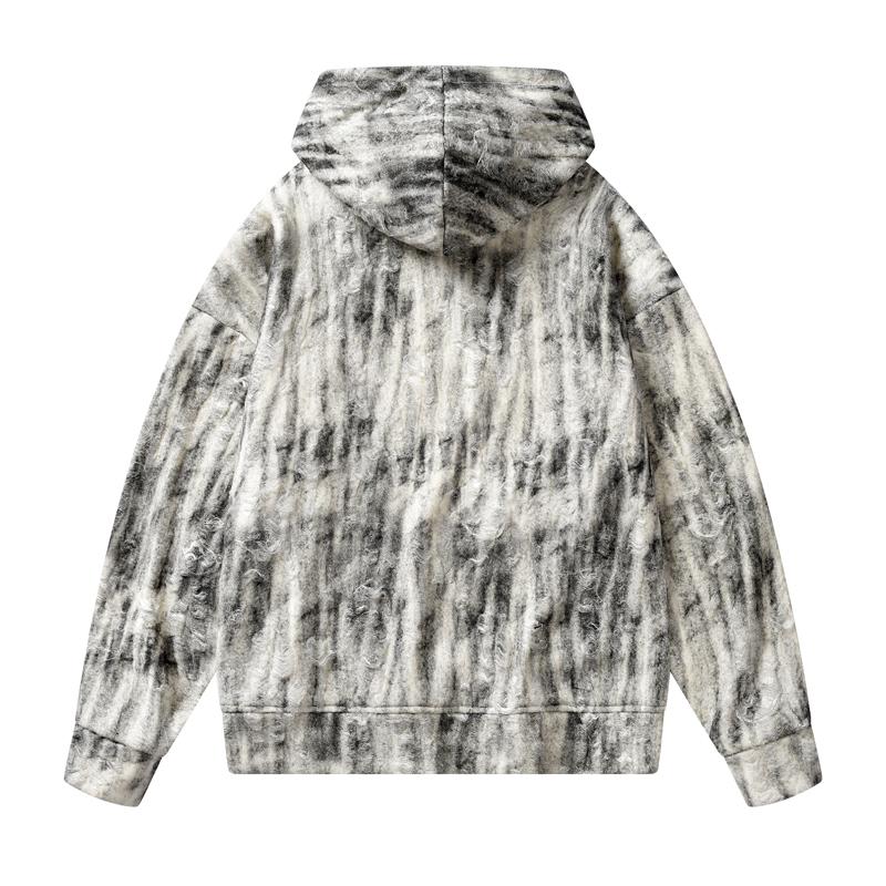 Men's Hooded New Spring and Autumn Solid Color Night Reflective Strip Hooded Sweatshirt Loose Trendy Sweatshirt