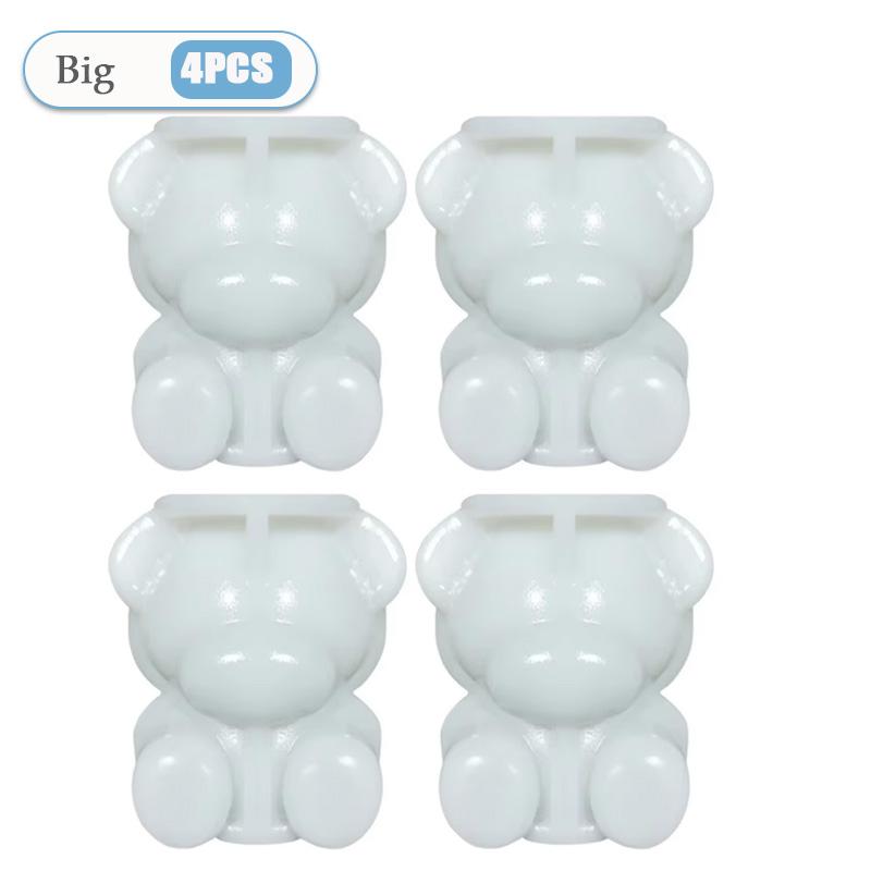 1-10PCS 3D Bear Silicone Ice Cube Mold Tray for Coffee Shop and Kitchen Chocolate Candy and Ice Cream Dessert Maker