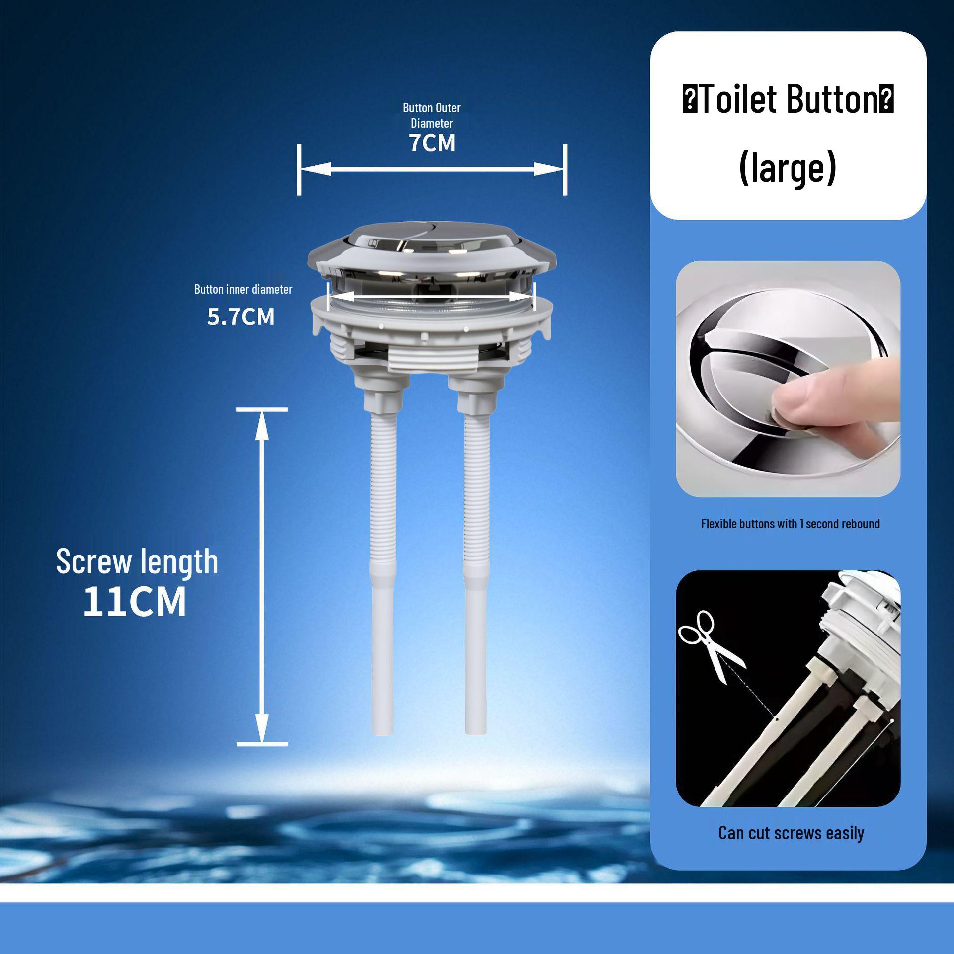 Dual Flush Bidet Toilet Button - Large/Small Cistern Switch